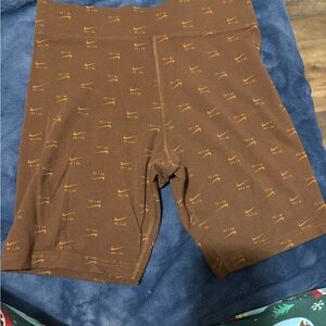 Nike Brown Logo Print Shorts